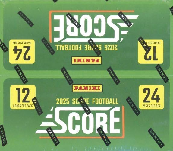 2025 Panini SCORE Football MASSIVE 24 Pack Factory Sealed Retail Box with (288) Cards Including (72) Rookies (48) Inserts (4) Parallels & (3) EXCLUSIVE Numbered Parallels! Brand New & Loaded!