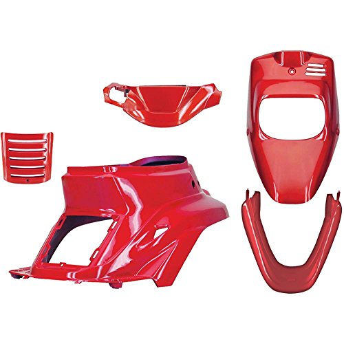 Kit carénage rouge Scudéria TNT scooter MBK 50 Spirit 1990 à 2003 Neuf 5 pièces