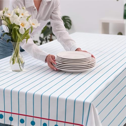 Image of Kochorie 100 Ft x 54 Inch Back to School Notebook Tablecloth Roll Plastic Disposable Table Cover with Slide Cutter Welcome Back to School Waterproof Tablecloth for First Day of Classroom Graduation