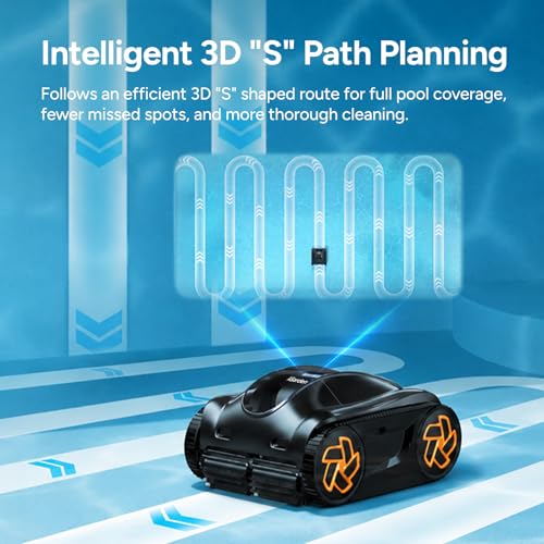 Image of iGarden Robotic Pool Cleaner, Cordless Pool Vacuum for All Pool Shapes, 4H Runtime, Intelligent Navigation & AI Timer, Cleans Floor, Walls & Waterline, Touchscreen & App Control, 4L Filter, Obsidian