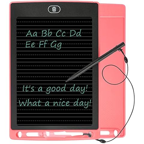 Dotted Lines LCD Writing Tablet for Kids, Calligraphy Paper 8.5 Inch Handwriting Pad for Students, Letter/Word/Sentence Practice Handwriting Board, Erasable Electronic Learning Pads Cover