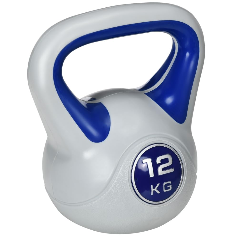 Kettlebell hantle 12 kg do treningu siłowego i fitnessu, chroniące podłogę, do treningu domowego i całego ciała
