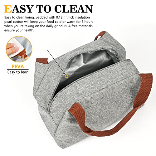 Miycoo Lunch Bag For Women & Men For Work - Insulated Lunch Bags Leakproof Lunch Box - Cooler Tote Bag Reusable - Grey #TOP5