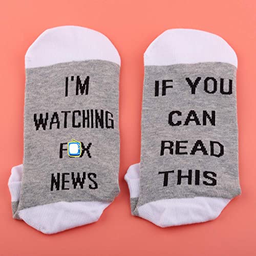 LEVLO Fox Gift 'If You Can Read This I'm Watching' Cotton Socks for Fox Fans4