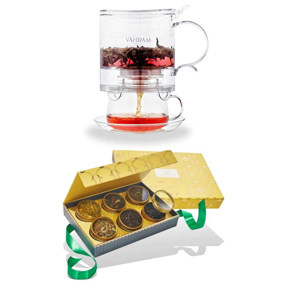 VAHDAM, Glow LooseLeaf Gift Set & 16oz Imperial Tea Maker