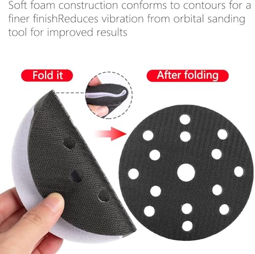 Soft Sanding Pad, 150mm Diameter Soft Buffer Sponge Interface Cushion Pad for Sanding Pads(15 holes) - Image 4
