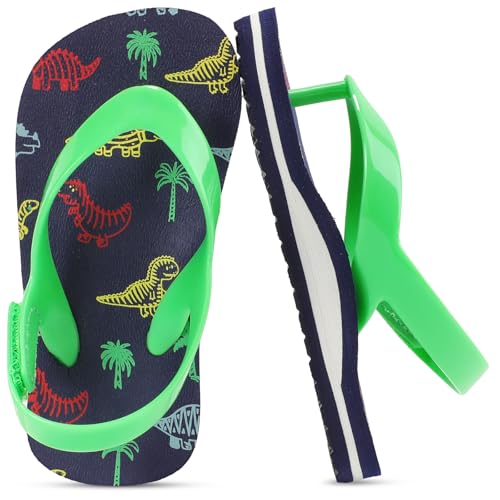 Toddler Flip Flops Girls Sandals Boys Kids Flip-flops Adjustable Back Strap Non Slip Sole Lightweight Cute Jelly Princess Sandal Girl Swim Pool Outdoor Summer Beach Navy Dinosaur Toddler Size 9