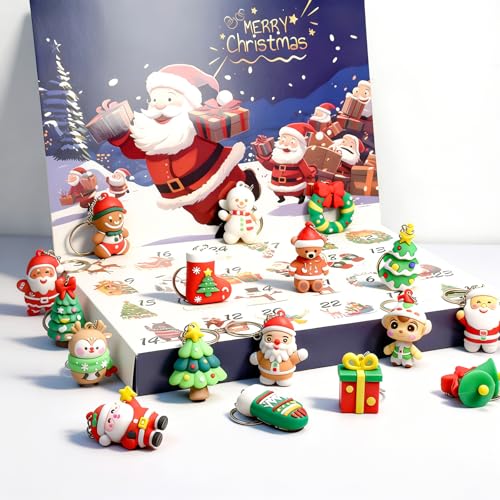 Christmas Advent Calendar 2025 with 24 Christmas Keychains, Holiday Tree