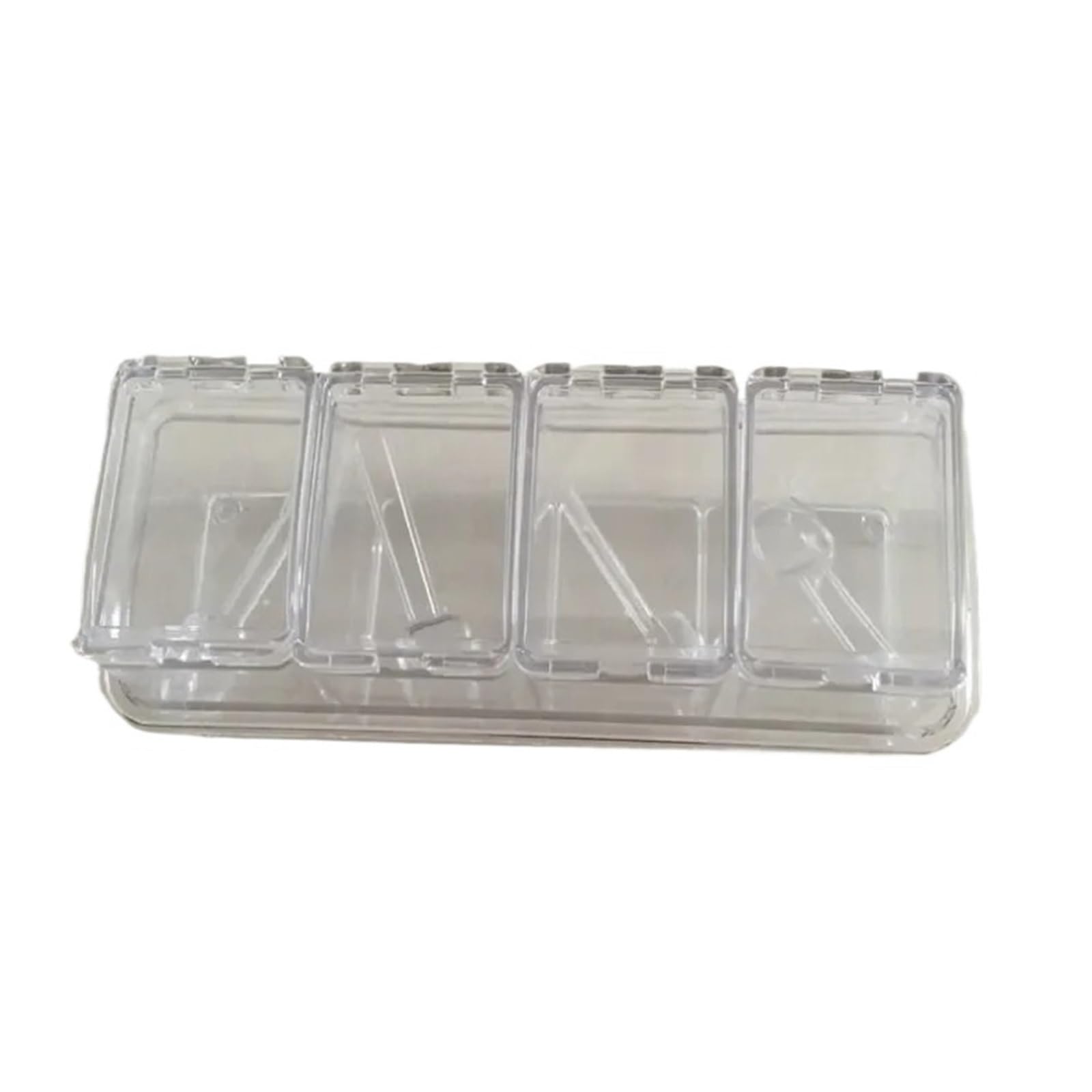 WZPTLKIBAD Clear Acrylic Seasoning Box, 4-Compartment Condiment Container
