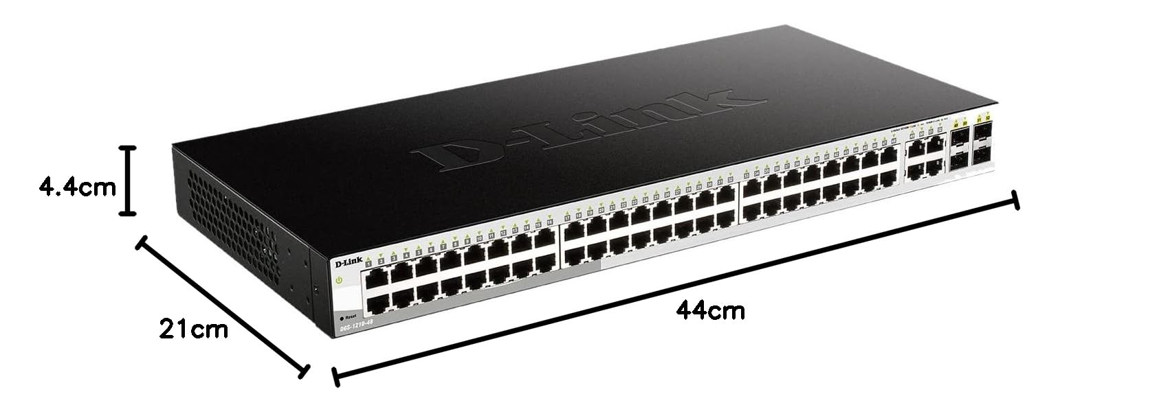 D-Link DGS-1210-48/E Smart Switch Gestito, 48 porte 10/100/1000BASE-T + 4 porte Combo 10/100/1000BASE-T/SFP - Solo cavo di alimentazione UE