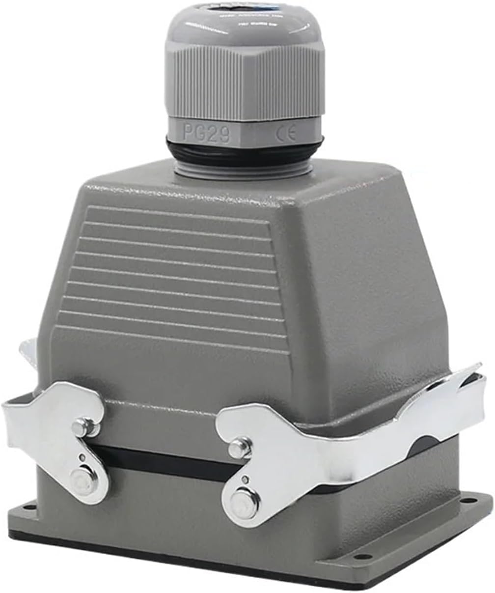 HDC-HE-032-1/2 Rectangular Heavy Duty Connector 32 core Pins Industry Waterproof Socket Pin 500V 16A(Lateral line)