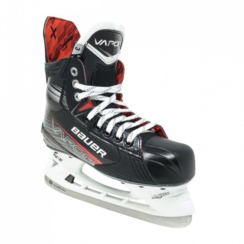 Bauer Patins à Glace Vapor Select Junior Noir Polyuréthane Lacet Synthétique Métal Unisexes-Enfants Jeunes Joueurs Enfants