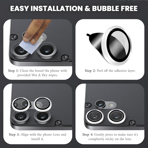 Image of FIRST MART Black Camera Ring Guard Protector for Nothing Phone CMF 2 Pro | Tempered Glass with Metal Alloy Rings, HD Clear, Scratch Resistant, Case-Friendly | Pack of 1