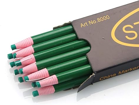 12 Pieces Sewing Mark Pencil Tailor's Marking and Tracing Tools Free Cutting Crayons Sewing Fabric Pencil (Green)