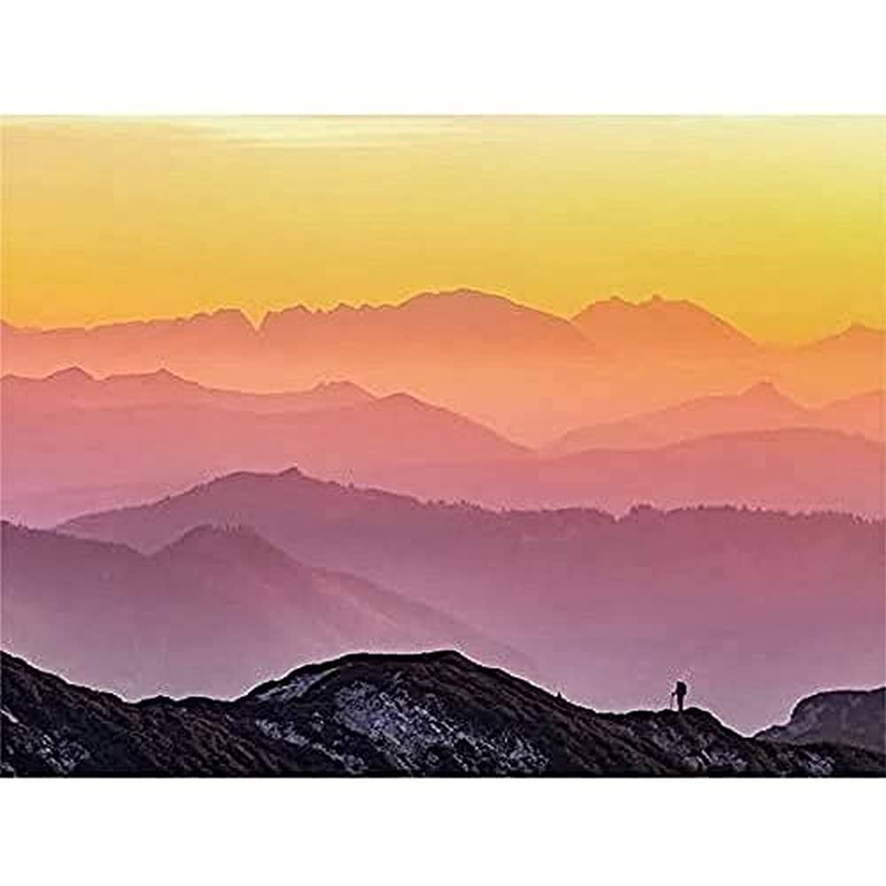 Misty Mountain Beautiful Sunrise Panorama Wall Art Print