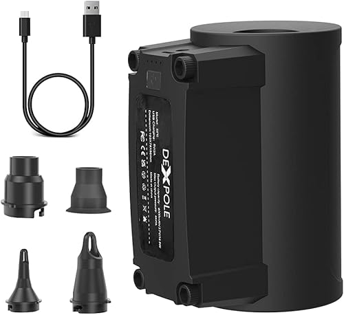Bomba de aire eléctrica, bomba de aire portátil para inflables, bombas recargables con boquillas para colchón de aire, anillos de natación, piscinas