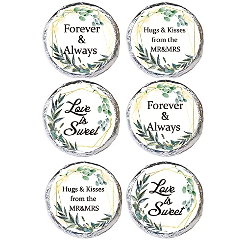 270 Pcs Floral Leaves Wedding Stickers,3 Design Self Adhesive Circle Label Stickers, Wedding Envelope Seals Candy Stickers,Wedding Party Chocolate Stickers.(Fj-T09) #TOP9