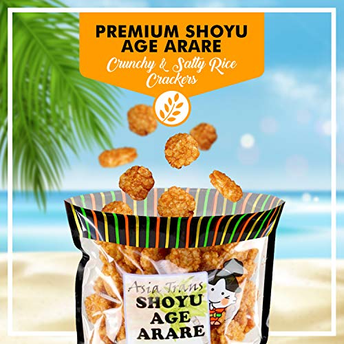 Image of Shoyu Age Fried Arare Rice Crackers 6 Ounce - Perfect on the go snack. Add to popcorn or trail mix. Packed fresh in Hawaii. Sweet and salty flavor profile