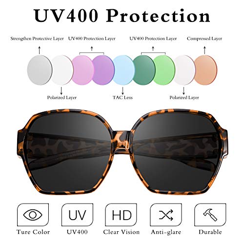 Square Oversized Polarized Fit Over Sunglasses Over Glasses with Lightweight Large Frame for Woman Man4