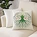 JINGJIA Fundas de Cojines (50 x 50cm) - Cremallera Invisible,Árbol de la Vida, Ilustración Redondo Abstracto árbol Vida y Alma símbo,Decorativa, Lavable Funda Almohada para Sala de Estar, Dormitorio