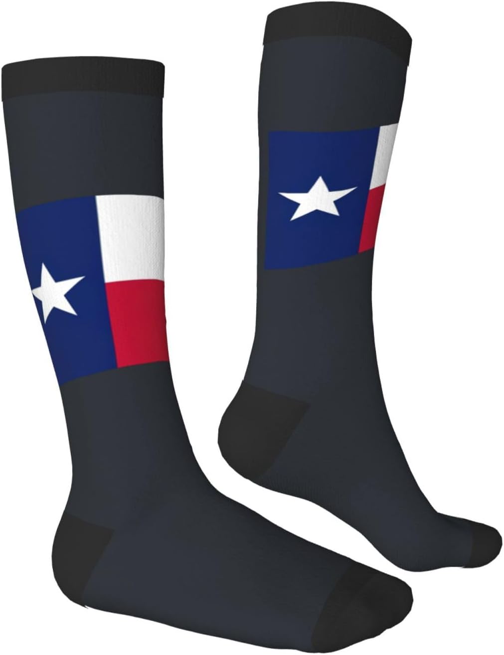 Texas State Flag Print Adult Socks, Elastic Stretch Socks,Soft Breathable For Daily Sports Casual Wear