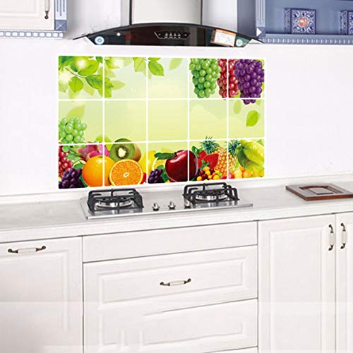 Preisvergleich Produktbild nbvmngjhjlkjlUK Wandaufkleber, wasserdichte ölbeständige Fruchttrauben Wandaufkleber Abziehbilder Abnehmbare Küche Restaurant Home Decals DIY Art Decoration