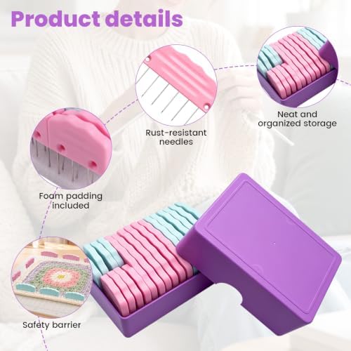 20 PCS Knit Blocking Pin Kit, Knit Blocking Combs, Needlepoint Blocking Kit - 3