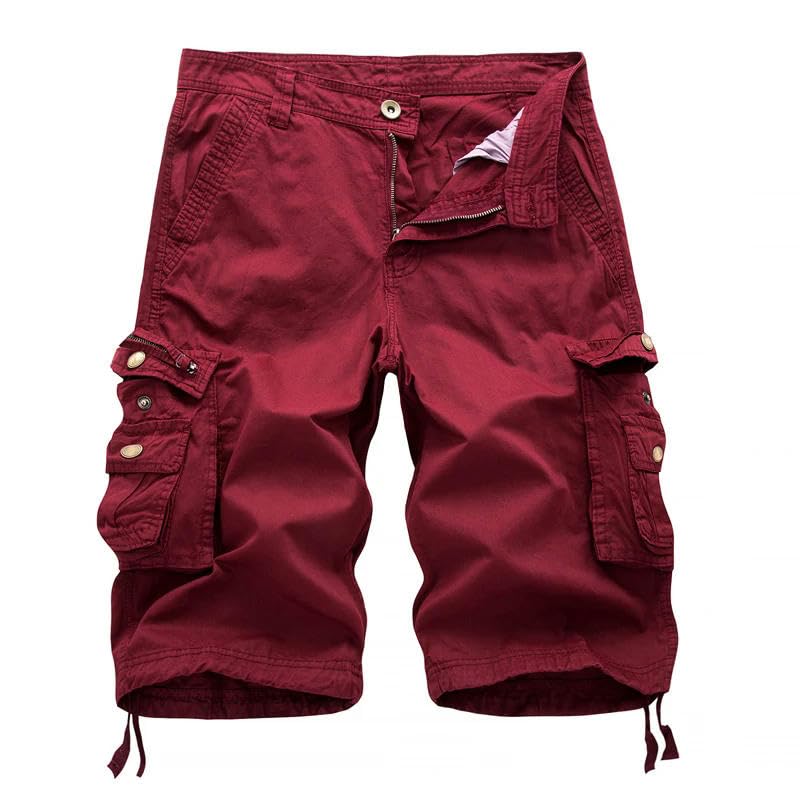 Hombres Verano Algodón Ejército Militar Táctico Cargo Pantalones Cortos Casual Streetwear Multibolsillos