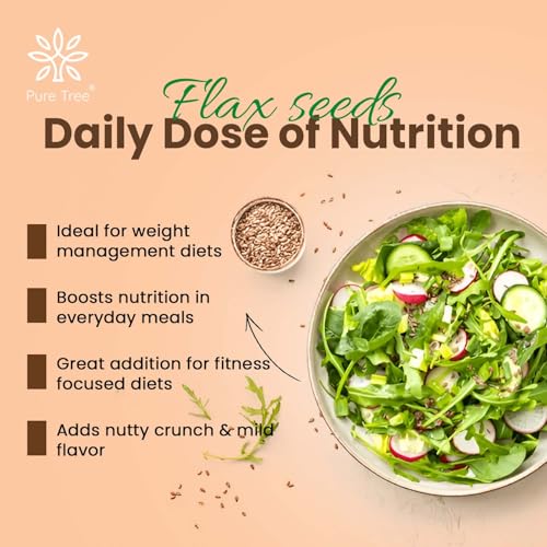 Image of Pure Tree Certified Organic Alsi Seeds | 1.8 Kg / 1800 g | Flax Seeds | Aviselu Seeds Linseed | Plant Based Omega 3 | For Salads, Smoothies Healthy Snacks, Granola