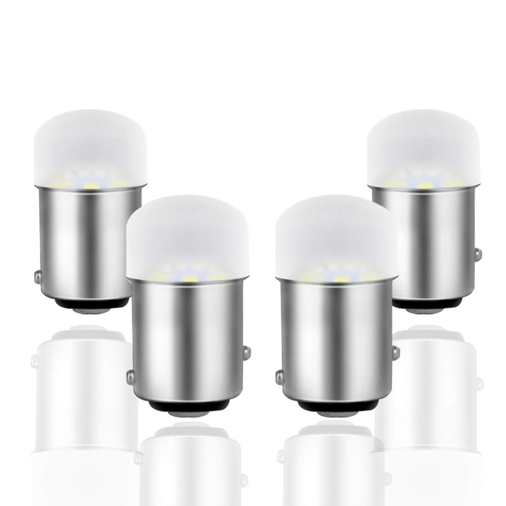 DuaBhoi 4× 1157 LED BAY15D 1034 2057 2357 7528 P21/5W Bulb Replacement for Car RV Camper Reverse Lamps Back Up Tail Brake Stop Parking Interior Indoor Dome Light White