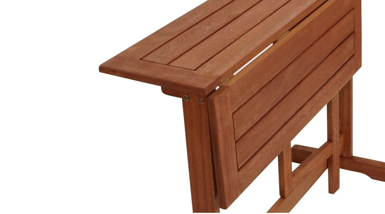 Balkontisch Klappentisch Porto 90x60cm aus Eukalyptus Holz, braun geölt, FSC®-Zertifiziert, Outdoor