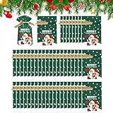 navideñas con cordón: juego de 50 piezas de coloridas para envolver, obsequios de fiesta perfectas para difundir la alegría navideña con familiares, amigos y