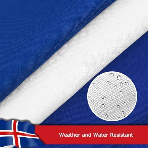 Drapeau Islande extérieur 0,8x1,2m en polyester robuste anti-UV - 7