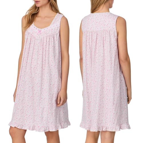 Image of Eileen West Sleepwear & Loungewear for Women - Jersey Knit Collection - 100% Cotton Sleeveless Lightweight Short Nightgown
