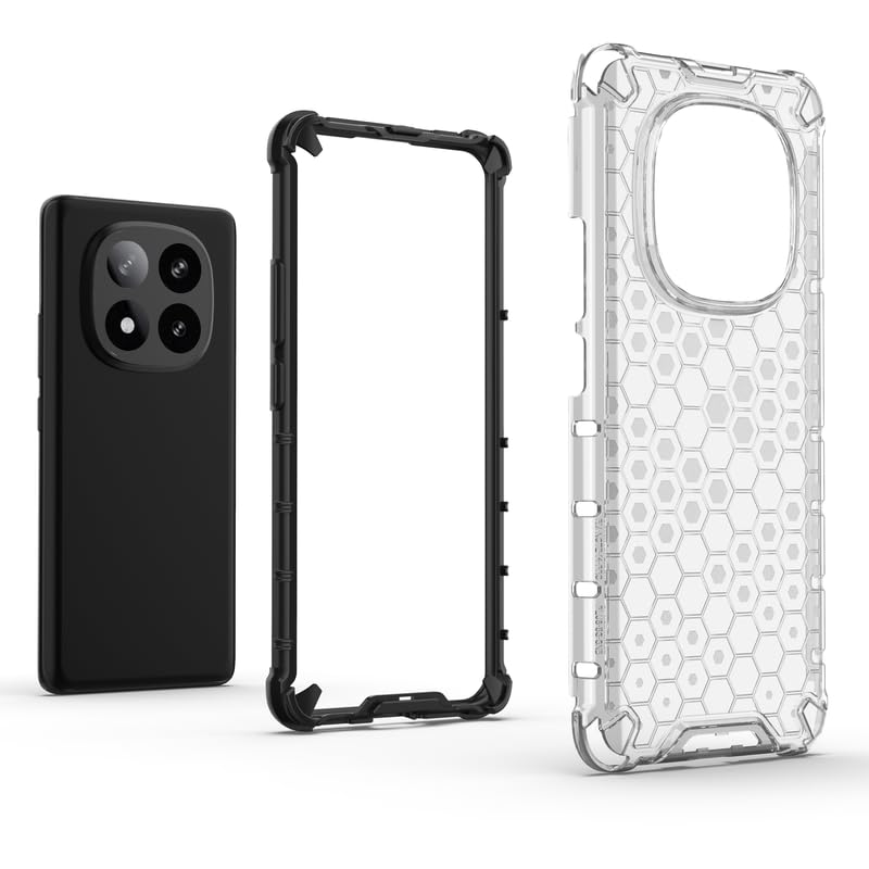Image of Plastic Bumper Back Case Cover for Redmi Note 14 Pro Plus 5G (Transparent)