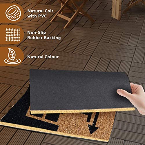Image of Onlymat Enter Exit Printed Anti-Slip Doormat (Black and Brown) Rectangular Shaped Entryway Rug Natural Coir Material with PVC Backing for Outdoor Entrance Home Multipurpose Mats (75cm x 45cm)