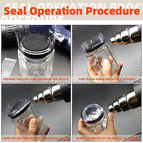 Tanstic T-843 1250Pcs Pvc Clear Perforated Shrink Band For Jars, 5 Sizes Heat Shrink Wrap Bands Shrink Seal Bands thumb #5