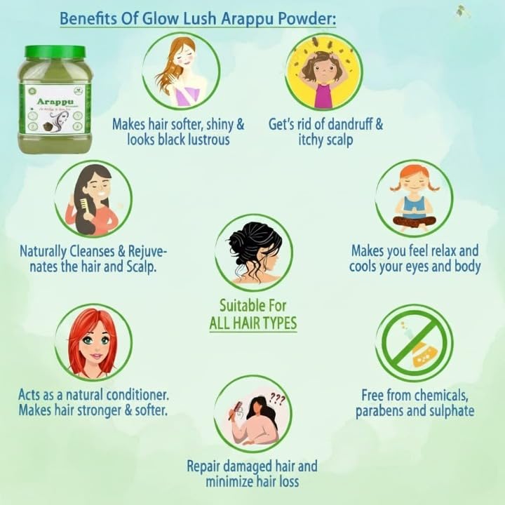 Miniatura 3 de Polvo de Arappu 100% natural para lavado de cabello a base de hierbas - (8.82 oz)