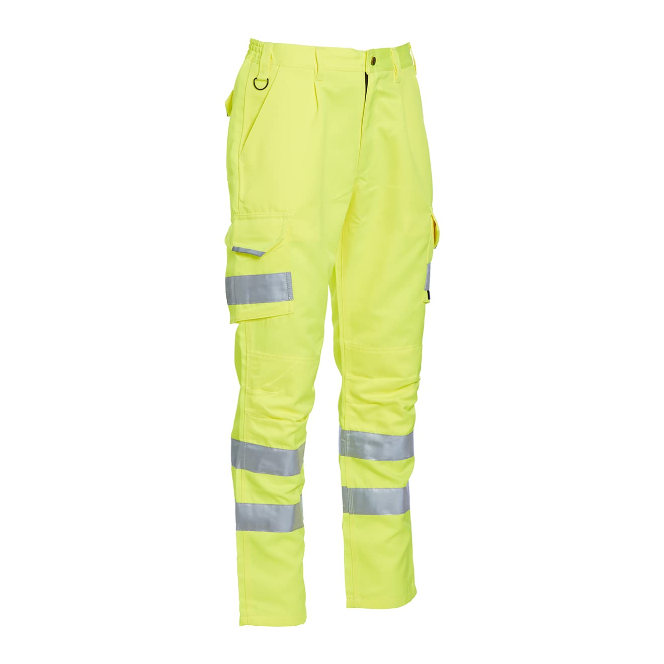 Blackrock Pantalones de polialgodón Amarillo de Alta Visibilidad, Transpirables, Reflectantes, de Alta Visibilidad, con certificación EN