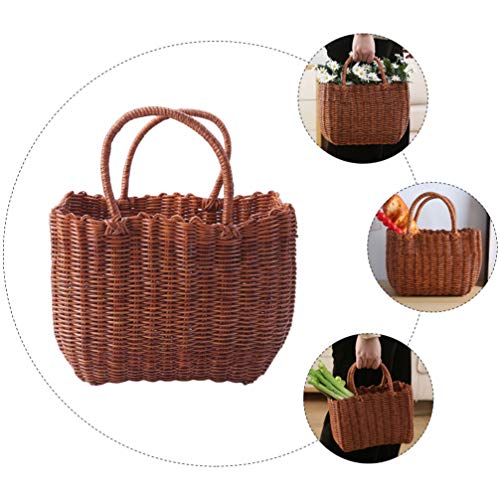 Yardwe Cesta de Vime Do Piquenique Cesta de Piquenique de Vime Tecido para Acampar E Ao Ar Livre Do