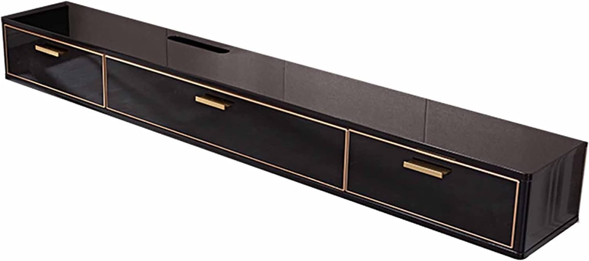 Wall Mounted Floating TV Stand Cabinet 120cm Entertainment Unit for Cable Boxes Routers Remotes Game Consoles - Stylish Black Storage Solution