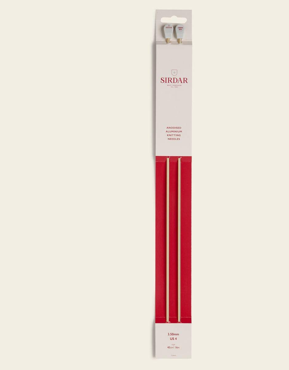 Sirdar Knitting Needles 3.50mm/US 4 - Anodised Aluminium. Length 16''/40cms