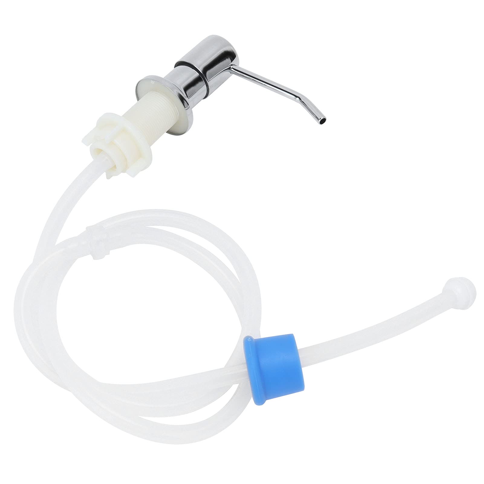 Dispensador de Jabón de Fregadero y Kit de Tubo de Extensión, Kit de Bomba de Jabón de Fregadero de Acero Inoxidable 304 Dispensador de Jabón de Cabeza de Tubo de Silicona para el Baño de la Cocina