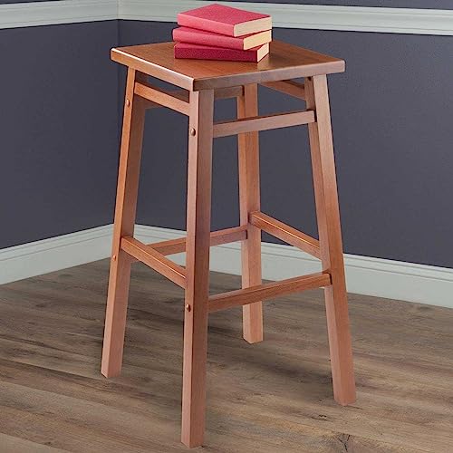 Image of Classic Solid Wood Saddle-Seat Kitchen Counter Set of one| Dark Teak Wood Polish | Bar Table | Bar Chair | Haigh Stool (Design-1)