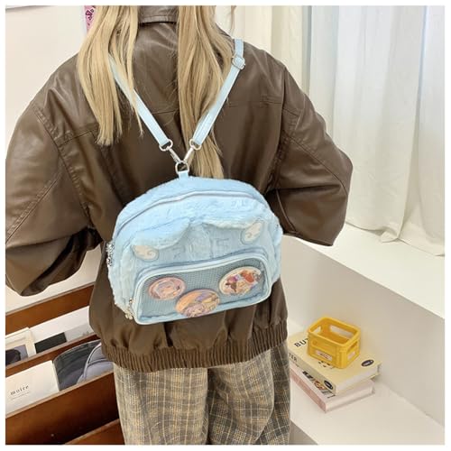 Image of Cute Cat Ita Bag Pin Display Backpack Kawaii Furry Ita Bag Crossbody Y2k Aesthetic Shoulder Purse(Pins NOT Included)
