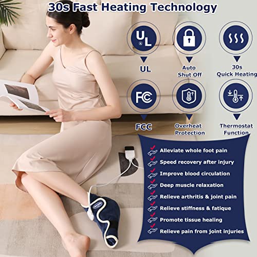 Cameco 1 Pack Electric Heated Foot Ankle Wrap For Achilles Tendinitis & Plantar Fasciitis, Heating Pad For Foot Pain Relief, Heat Therapy Foot Warmer For Sprains Arthritis Women & Men, Auto Shut Off #TOP1