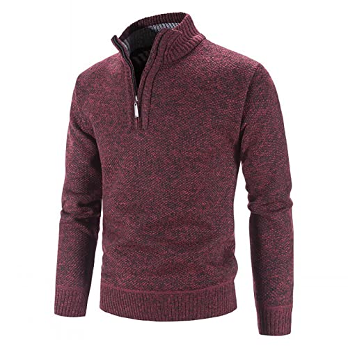 Mens Quarter Zip Sweater Solid Lightweight Mock Neck Casual Long Sleeve Slim Fit Fall Winter Knitted Pullover Sweater2