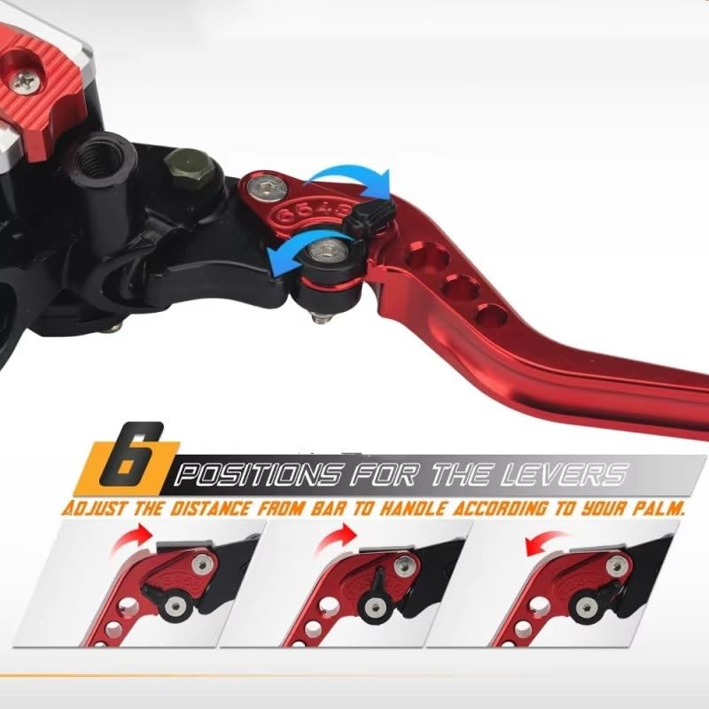 Leve Freno Frizione Moto Per Maniglie Del Cilindro Principale Della Pompa Della Frizione Del Freno Da 22 Mm Leva Per Moto Manubrio Accessori(Style 4)