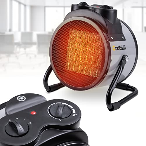 Craftfull elektrischer Heizlüfter Bauheizer HL1000 - 3 Jahre Garantie - 3000 Watt - Elektroheizkörper - Elektroheizung - Thermostatsteuerung - Elektroheizer - Heizer elektrisch - Bis 30 m² (3000 Watt) Cover