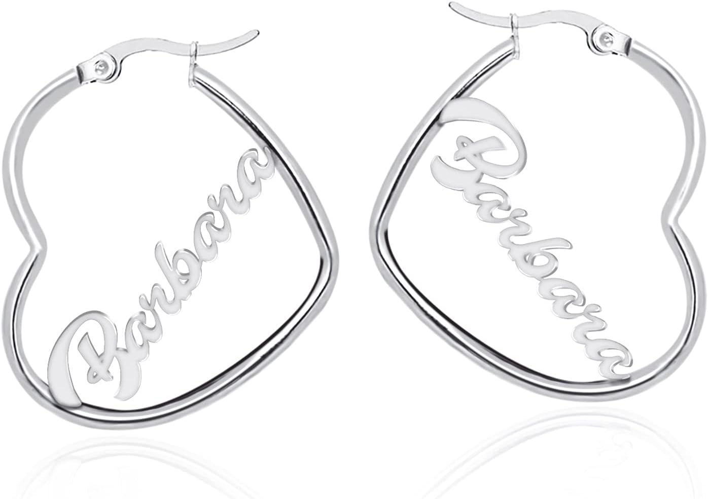 Personalized Name Earring,Custom 925 Sterling Silver Name Stud Earrings，Engraved Name Hoop Earrings with Women Fashion Jewelry Gift (3Colors)